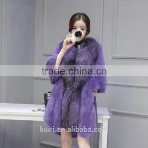 2016 Winter Newese Design Whole Skin Natural Real Mink for Overcoat Lady With Real Fox Fur Collar thumbnail-1
