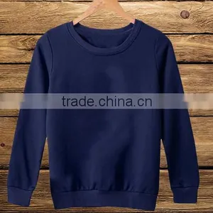 Wholesale Blank Long Sleeve Pullover Round Neck Pure Color Sweatshirt Without Hood thumbnail-5