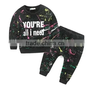 High Quality Pullover Long Sleeve t Shirt Children Sports Clothes Sets thumbnail-1