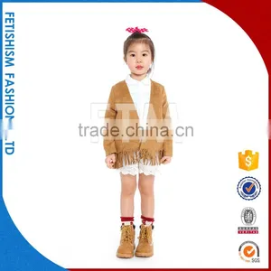 Wholesale 100% Cotton Sweater Kids Young Girls Coats thumbnail-5