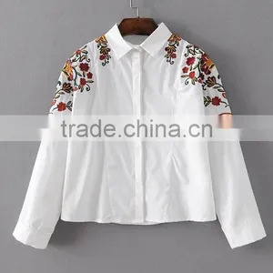 Runwaylover EY2383B Women New Fashion 2017 Loose Embroidery Blouse thumbnail-4