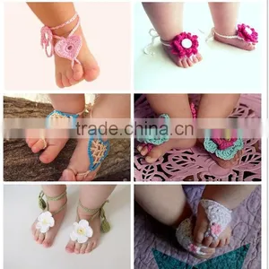 Baby Shoes Flower Design Baby PreWalker Infant Shoes Cotton Barefoot Sandals thumbnail-1