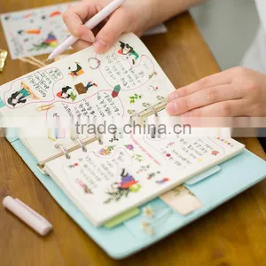 2017 Fashion Macaroon Candy Color A5./A6 PU Cover Planner With Clasp Button /elastic Band ,loose Leaf Organzier Agenda With Logo thumbnail-4
