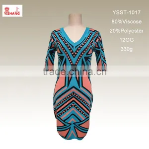 Jacquard Lady Sweater New Style for Lady Sweater in the Spring 80%Viscose 20%Polyester 12GG thumbnail-1