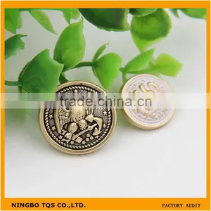 Golden White 18mm 23mm Birds Pattern Coat Metal Buttons For Garment thumbnail-1