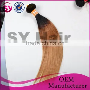 Black Rose Straight Colored Brazilian Ombre Weave Hair, Wholesale Three Tone Ombre Colored Human Hair Extension thumbnail-4