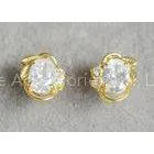 Laurel Crown Sterling Silver Earrings , Custom Fashion Jewelry Zircon Stud Earrings thumbnail-1