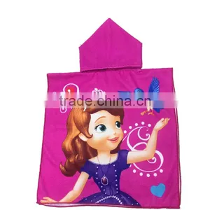 Cartoon Print Beach Microfiber Kids Hooded Towels thumbnail-2