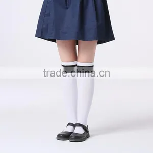 Custom School Girl Knee High Socks With Stirp, School Uniform Socks thumbnail-3