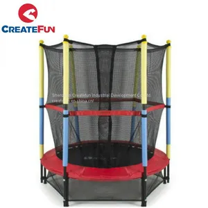 CreateFun 55 Inch Indoor Kids Trampoline With Safety Net thumbnail-4