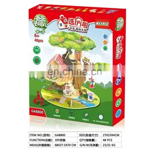 DIY Wood House DIY Toy Children Making Wood Material House Have ASTM EN71 EN62115 Test Paper thumbnail-2