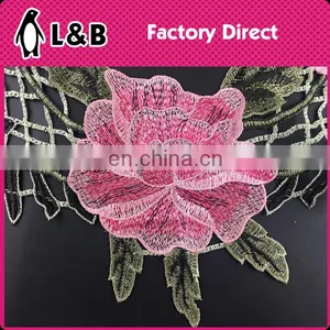B-014 Bridal Front Piece Collars Sewing on Neckline Lace Applique for Garment Lace Applique Embroidery Designs thumbnail-2