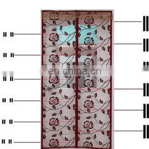 High Quality Flocking Summer Anti Mosquito Magnetic Screen Door Portiere Screen Door With Magnetic Stripe thumbnail-6
