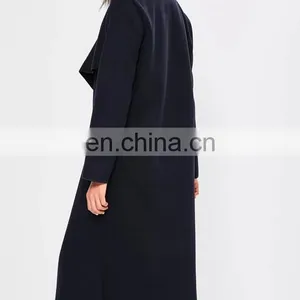 Custom Made Clear Coat Coat Stand on Ladies Black Long Wool Coats Winter thumbnail-4