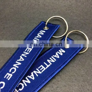 Wholesale Cheap Fabric Embroidered Customized Double Sided Key Chains/ Keychain thumbnail-5