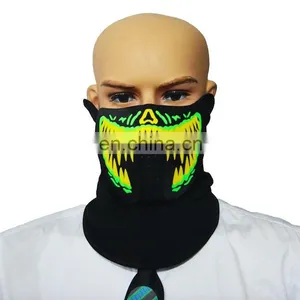 Sound Activated Glow EL Mask Panel Face Mask for Halloween thumbnail-1