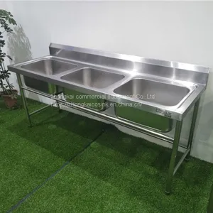 201 304 Custom Made Commercial Restaurant Stainless Steel Kitchen Sink thumbnail-1