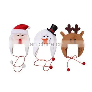 Christmas Hat Christmas Tree Hat Decoration Adult Children's Flannel Cloth Long Rope Cartoon Snowman Elk Hat thumbnail-2