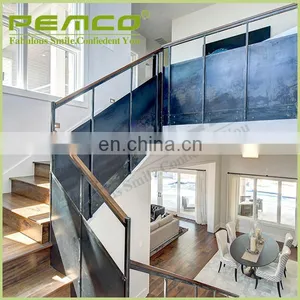 Modern Custom Design Indoor Stair Glass Stainless Steel Railings Price thumbnail-4