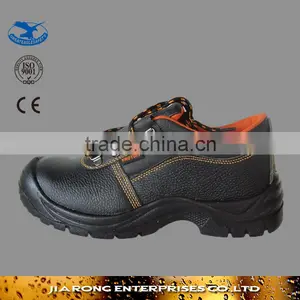 Cheap Price PU Injection Split Embossed Leather Safety Shoes SS027 thumbnail-1