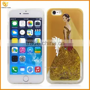 China Supplier Wedding Dress Liquid for Iphone 6 Glitter Cover Case thumbnail-1