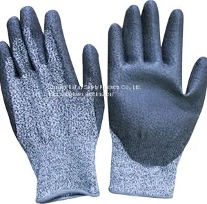 HPPE Fiberglass Liner PU Coated Level 3 Cut Resistant Gloves Bagloves thumbnail-1