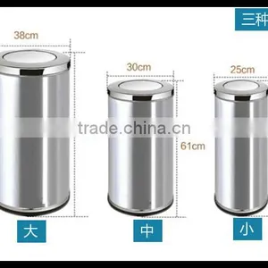 Wave Cover Stainless Steel Trash Can thumbnail-2