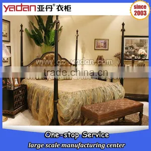 Luxury Furniture King Size Bed With Carved Upholstery Headboard Made in China thumbnail-3