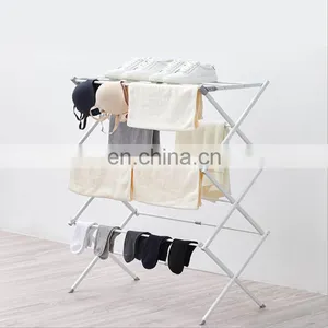 Manufacturer Supply Stainless Steel Folding Drying Rack Household Drying Articles Multifunctional Three-layer Drying Rack thumbnail-3