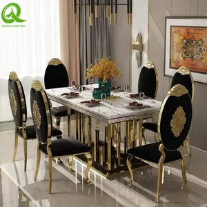 Stainless Steel Glass Dining Table For Dining Room Restaurant Banquet Dining Tables For Sale thumbnail-2