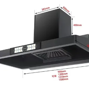 Top Suction Commercial Catering, Rural Firewood and Soil Stove, Large Suction Range Hood, Stainless Steel Cover, （Wechat:13510231336） thumbnail-1