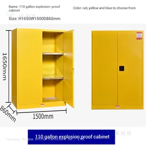 Hengna Office 90 Gallon Fireproof Flammable Cabinet – Heavy-Duty Hinges & Triple-Lock Protection thumbnail-2