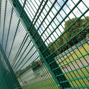 PVC Coated Double Wire Fence Green Black Color for Commercial Security thumbnail-2