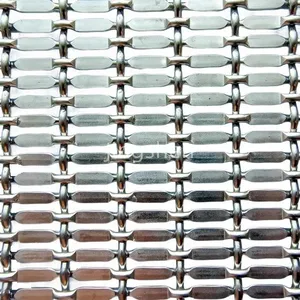 Architectural Grade Stainless Steel Brass Gold-colored Decorative Woven Mesh Panels, Suitable for Cabinet Doors thumbnail-4