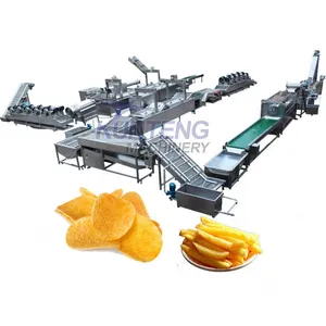 Intelligent Frozen Fries Equipment French Fries Equipment Vegetable Clean Peel Cut Into Strips and Fry Line EPC thumbnail-1