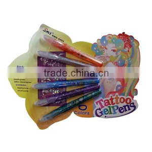 6pcs Glitter Tattoo Gel Pen With EN71 And ASTM Certificate thumbnail-1