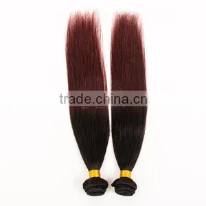 Peruvian Hair Weave Peruvian Ombre Hair Black and Red Ombre Hair Cheap Ombre Hair Extension thumbnail-5