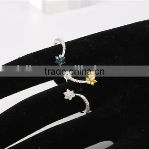 2016 New China Factory Direct Wholesale Fashion Jewelry Ring 925 Sterling Silver Fashion Double Women Ring Set thumbnail-4