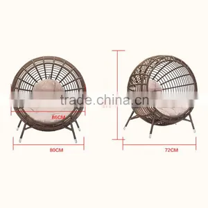 Creative Nest Clubhouse Pool Rattan Round Chaise Lounge Chair Lounge For Garden thumbnail-4