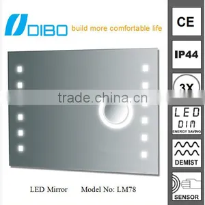 IP44 CE Frameless Bathroom LED Mirror With 3x Magnifier thumbnail-1