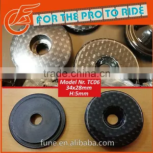 Lightweight Custom Bicycle Cap for Headset Carbon Flat or Tapered Shape thumbnail-1