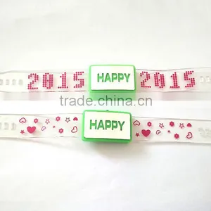 Various Color Custom Logo Flashing Led Silicone Wristband thumbnail-2