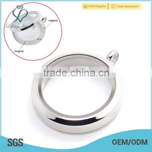2015 Fashion 20mm/25mm/30mm Round Plain Stainless Steel Photo Glass Memory Floating Charm Locket thumbnail-1