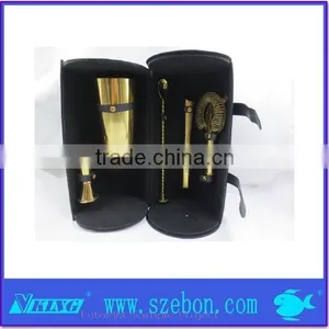 Golden Stainless Steel Travel Bar Set thumbnail-1