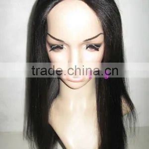 Indian Remy Soft Yaki Half Lace Wigs thumbnail-1