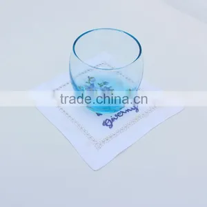 Cocktail Napkins With Rose Embroidered and Monogrammed. thumbnail-2