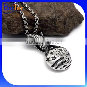Custom Vintage Punk Gothic Style America Flag Dollar Pendant Jewelry Stainless Steel Titanium Punk Jewelry thumbnail-2