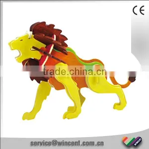 EN71 Aprroved Drawing Lion Plywood 3D Jigsaw Puzzle thumbnail-1