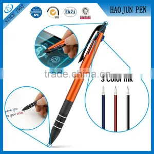 3 Color Black Blue Red Ink Click Ballpoint Pen Stylus Pen for Touch Screens Device IPad Tablets Iphone thumbnail-2