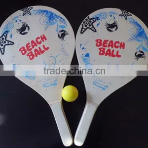 White Wooden Beach Ball Rackets, Wooden Beach Tennis Rackets thumbnail-1